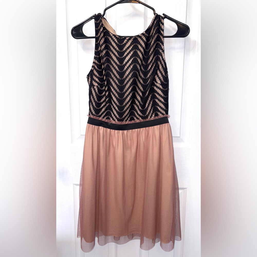Speechless Black and Pink Embellished Fit and Flare Dress  (USED)